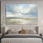 Soft - Hued Coastal Beach Serenity Abstract Painting ABS135