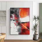 Vibrant Red and Orange Abstract Energetic Abstract Painting for Bold Interiors GAB1401