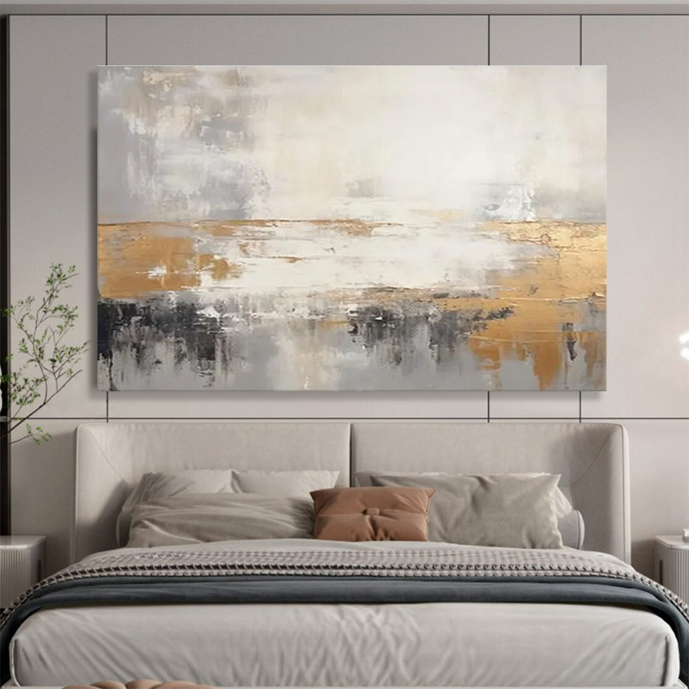 Gold - Accented Abstract Painting for Glamorous Spaces YHT107