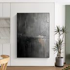 Black and Gray Abstract Painting for Modern - Minimalist Lofts GAB0899