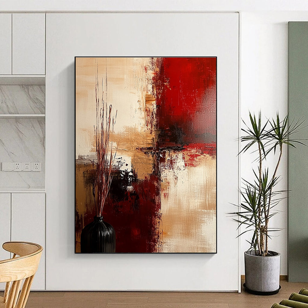 Red Brown Abstract Painting with Warm Intensity WINK728