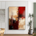 Red Brown Abstract Painting with Warm Intensity WINK728