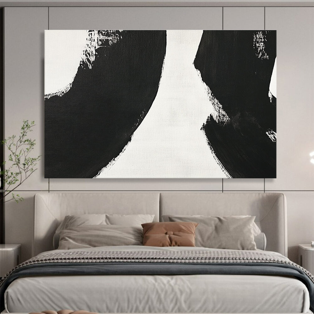 Black - White Abstract Forms  Minimalist Drama ABS031