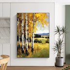Yellow Birch Forest Painting of Autumnal Warmth GAB0149