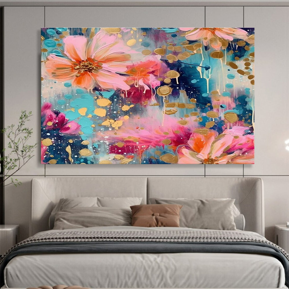 Floral Color Burst Abstract Painting for Luxury Spa Resorts YHT289