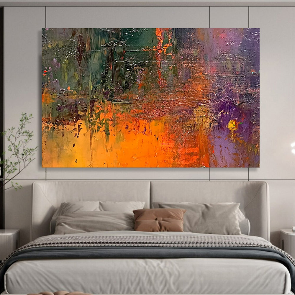 Abstract Urban Reflection Painting with Rich, Colorful Textures ABS516