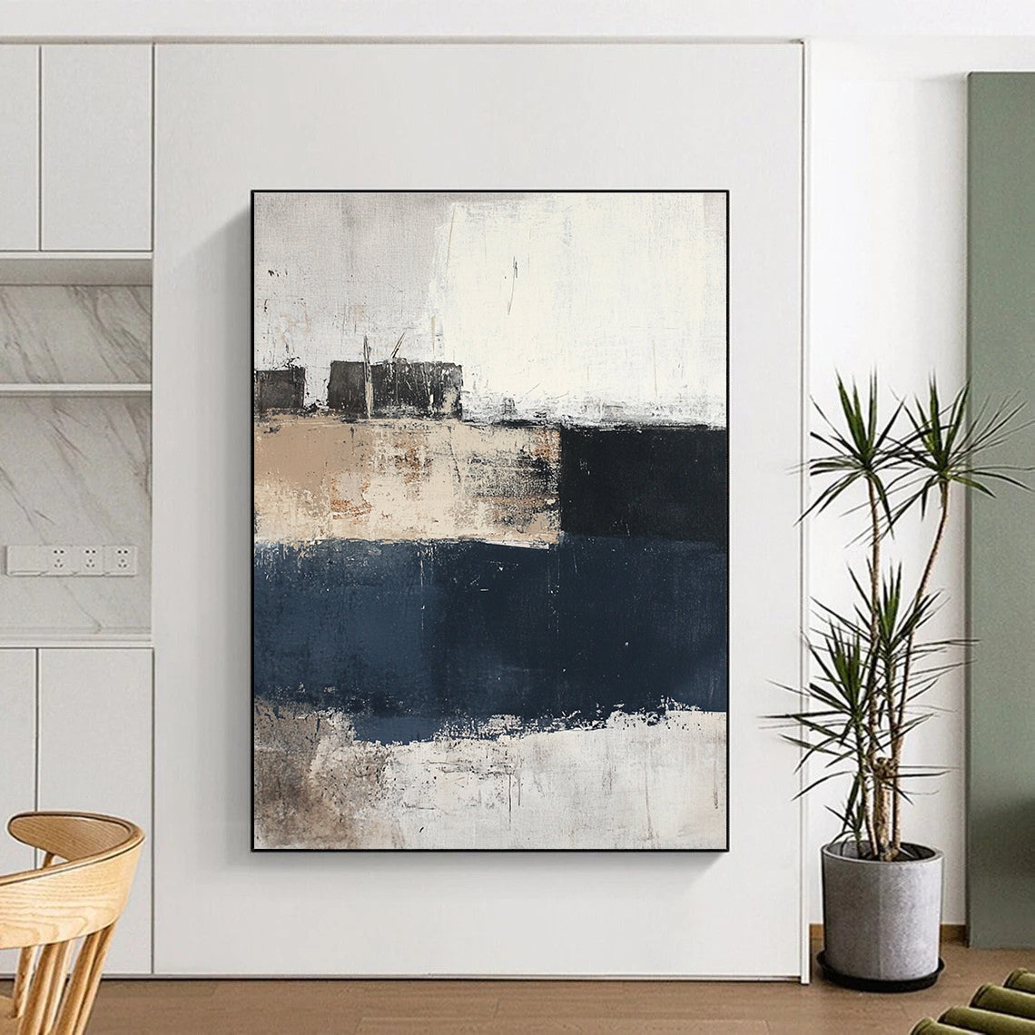 Neutral Tone Abstract - Minimalist Textured Abstract Painting GAB0653