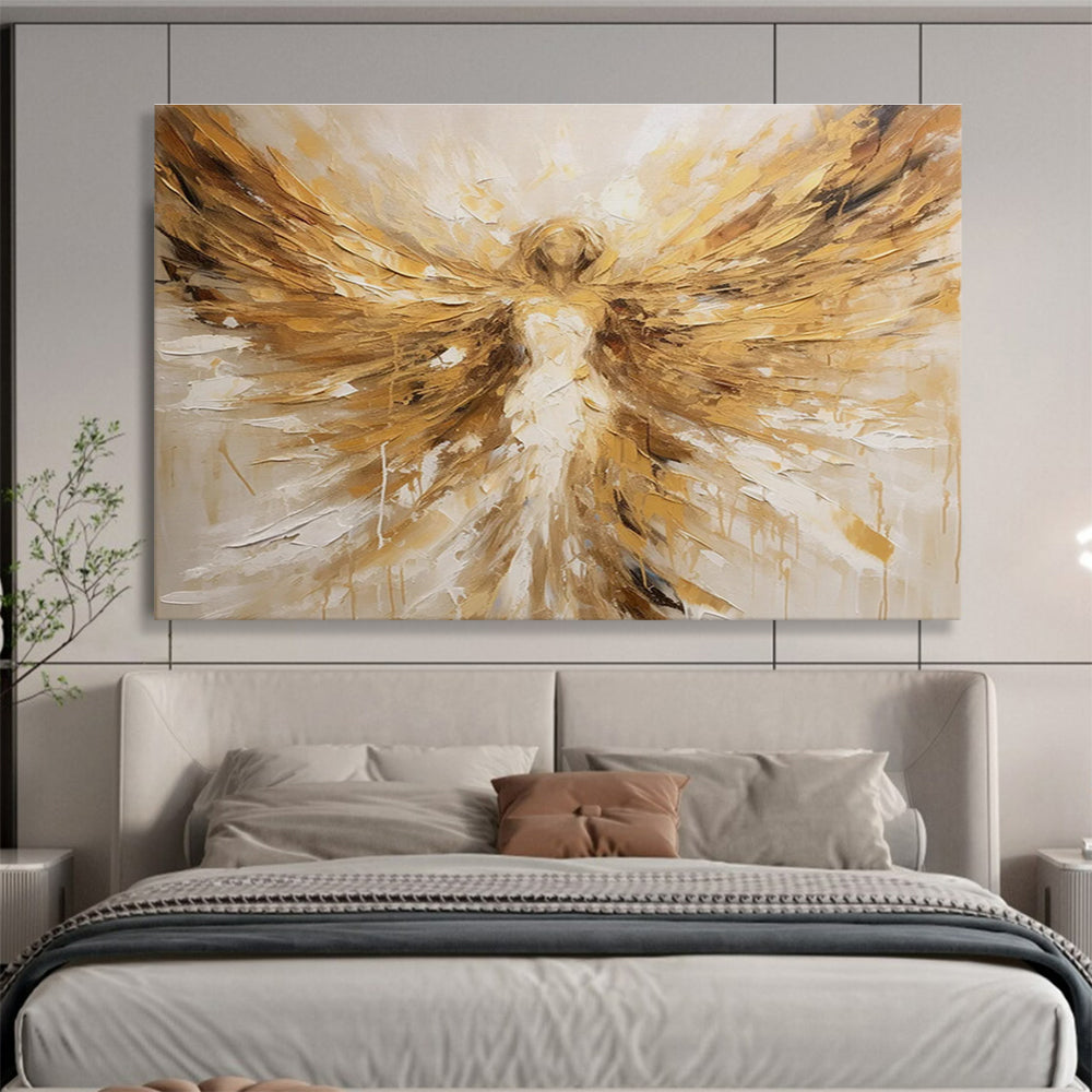 Golden Angel Abstract Painting for Spiritual Spaces YHT081