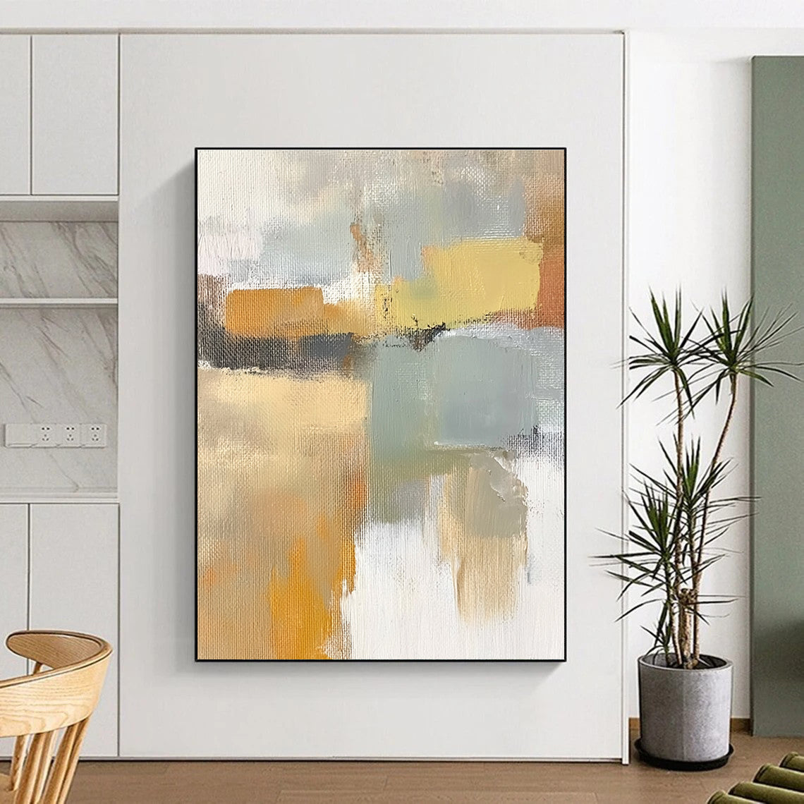 Color Block Abstract Painting with Minimalist Charm WINK432