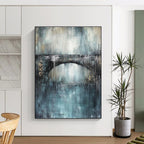 Bridge in Blue Abstract Painting for Ethereal Dining Rooms GAB0786