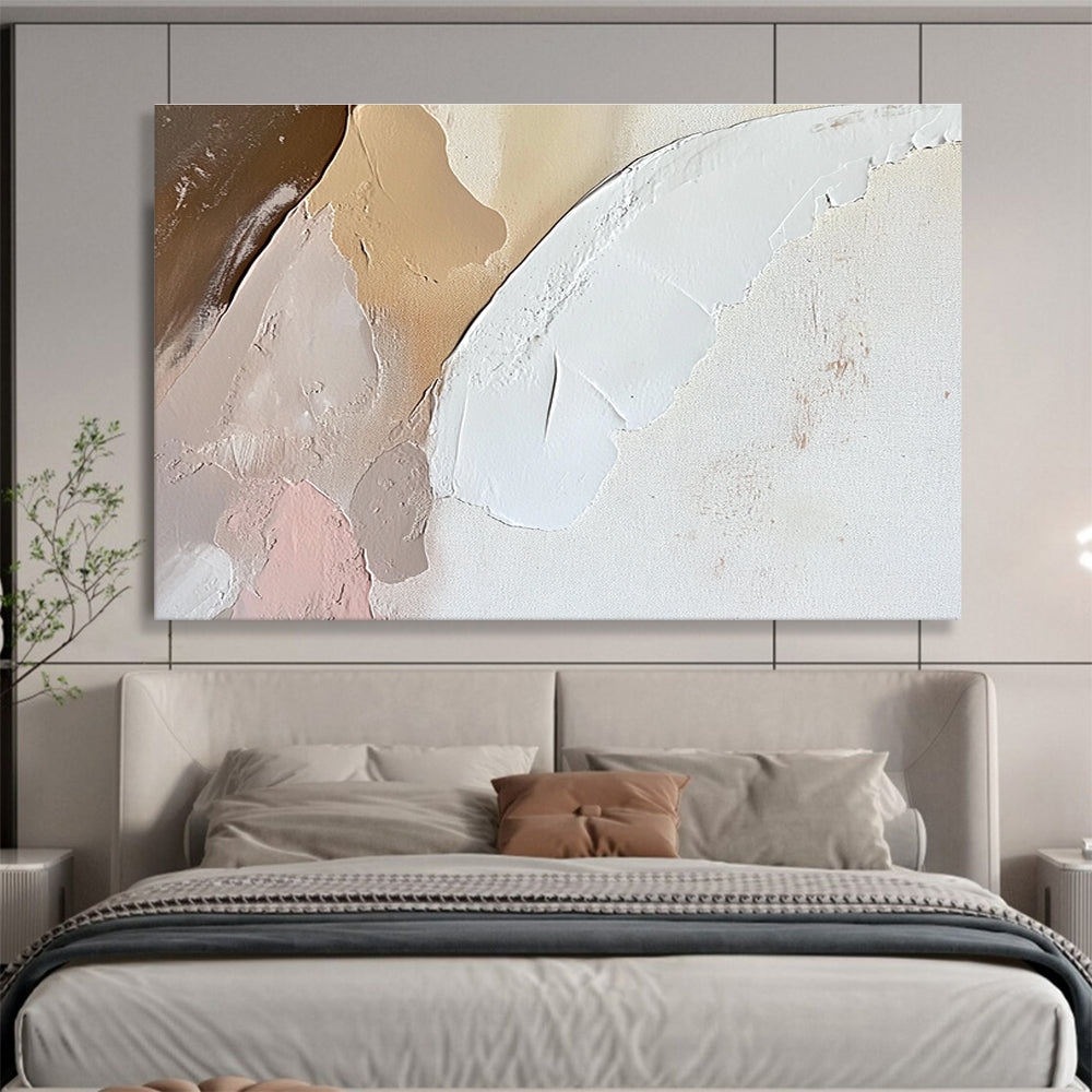Pastel - Toned Textured Shapes with Soft Hues Abstract Painting ABS328