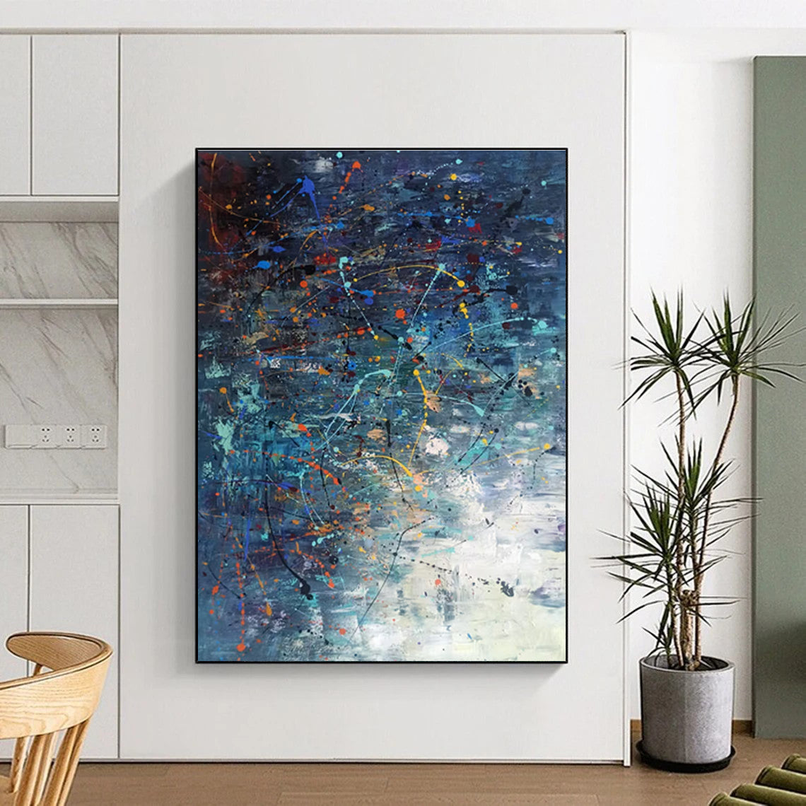 Expressive Splatter Abstract Composition Painting for Art - Centric Spaces HENG246