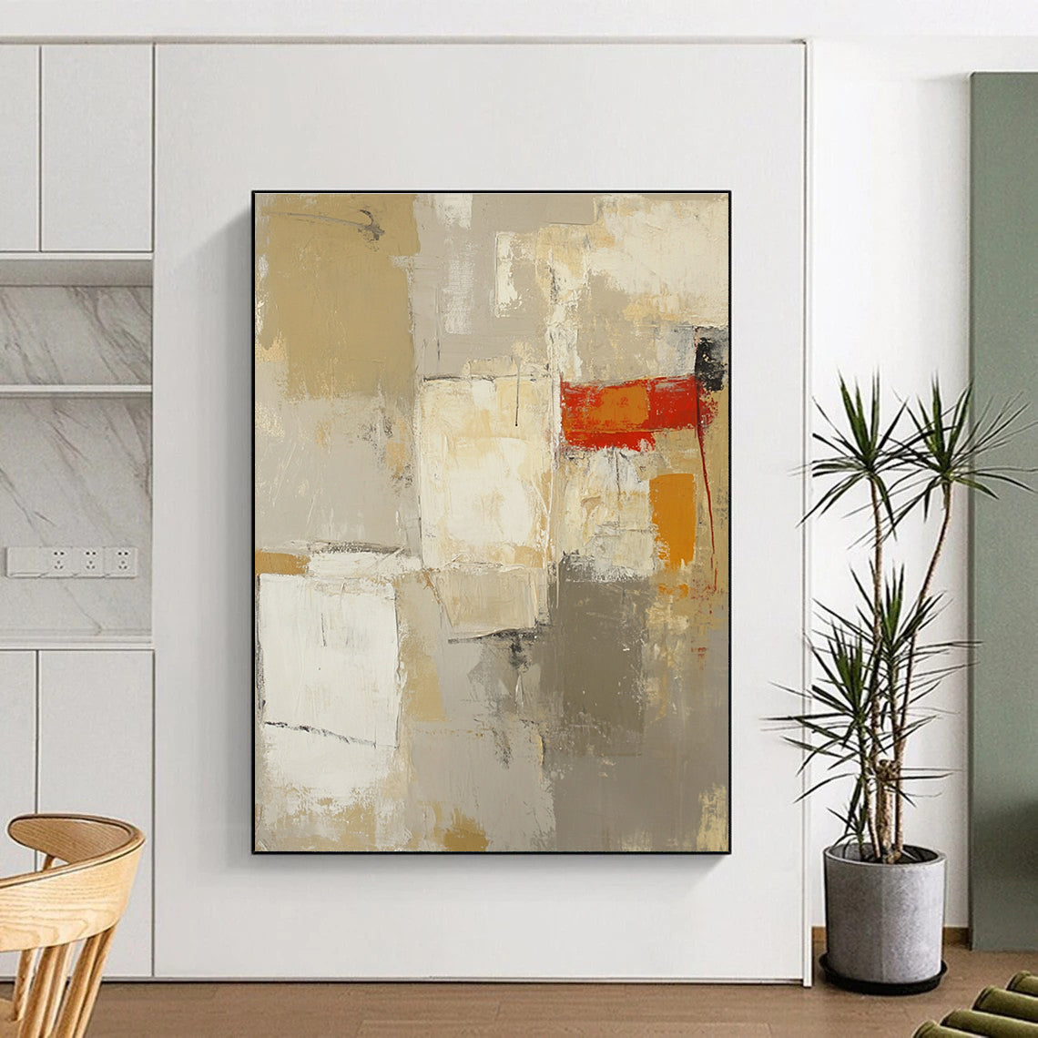Neutral Tones Abstract Painting for Minimalist - Styled Living Rooms GAB1091