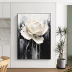 Dramatic White Bloom Abstract Painting for Art - Centric Hallways GAB1002