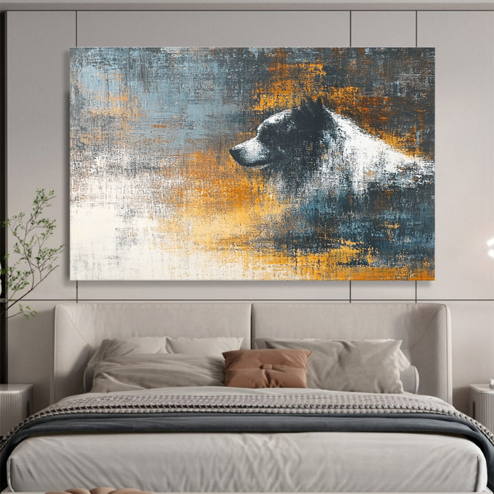 Dog Silhouette Abstract Painting with Textured Background ABS280