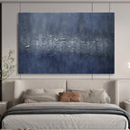 Blue Textured Abstract Painting for Modern Corporate Lounges YHT392