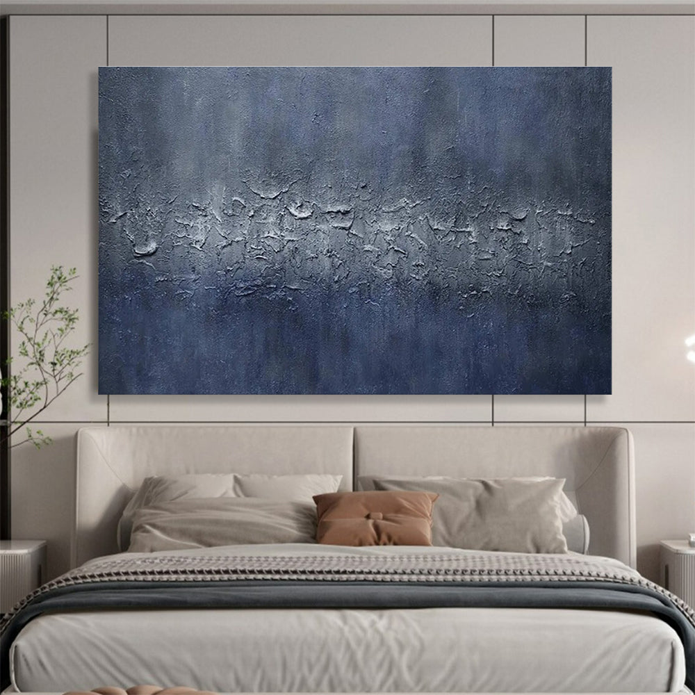 Blue Textured Abstract Painting for Modern Corporate Lounges YHT392