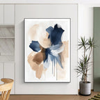 Blue and Beige Abstract Forms Abstract Painting for Coastal - Inspired Home Offices GAB1365