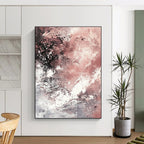 Pink Black White Abstract Painting with Soft Edge WINK745