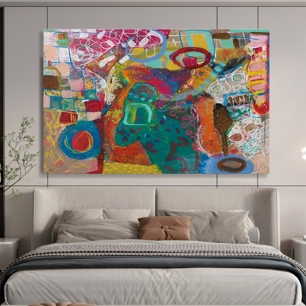 Colorful Abstract Forms Painting for Art - Loving Family Rooms YHT244