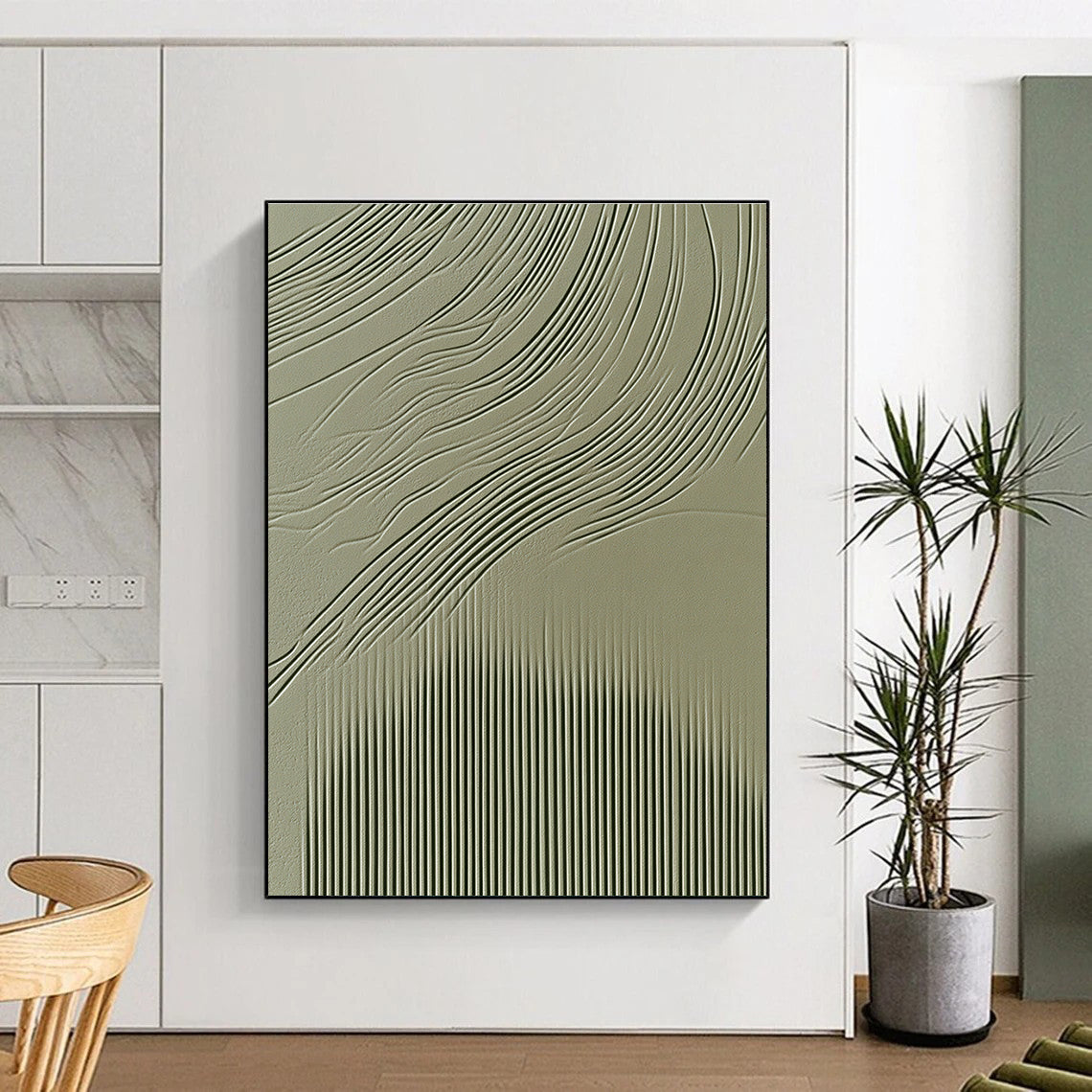 Textured Wave Patterns Abstract Painting of Tactile Rhythms GAB0131