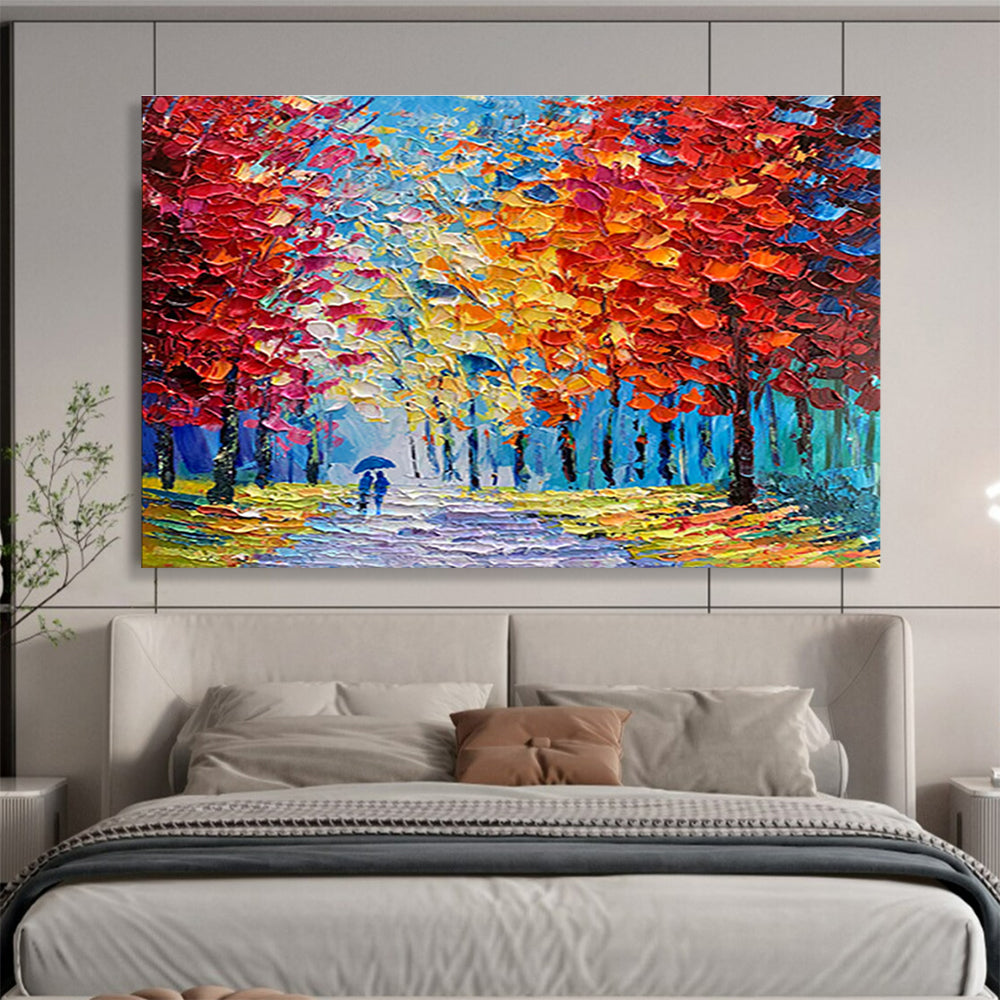 Autumn Stroll Abstract Painting for Cozy Living Rooms YHT200
