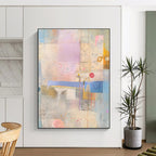 Collage of Textures 2 Abstract Painting with Whimsical Assemblage WINK195