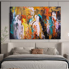 Vivid Colors Abstract Figures Painting for Artsy Community Centers YHT349