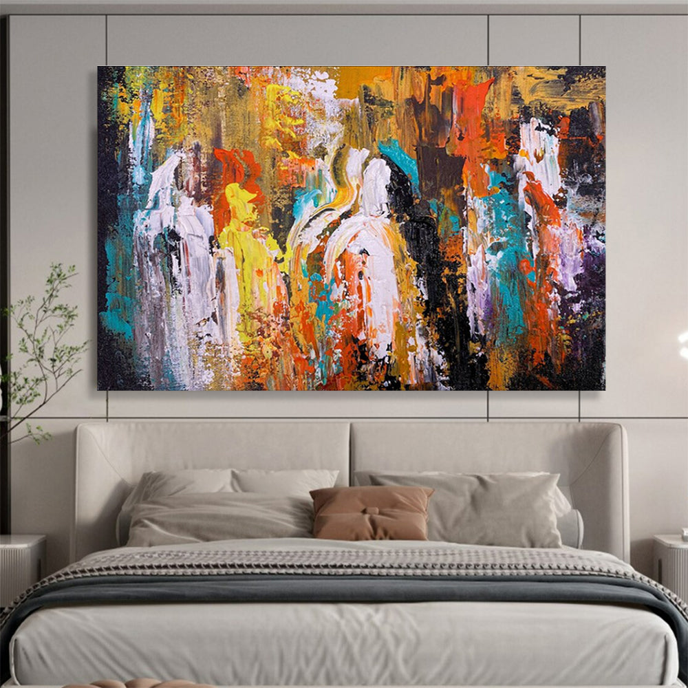Vivid Colors Abstract Figures Painting for Artsy Community Centers YHT349