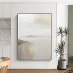 Pale Toned Abstract Seaside Distance Abstract Painting for Light - Filled Living Spaces HENG359