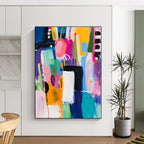 Colorful Abstract Blocks Painting for Playful Kids' Rooms GAB1143