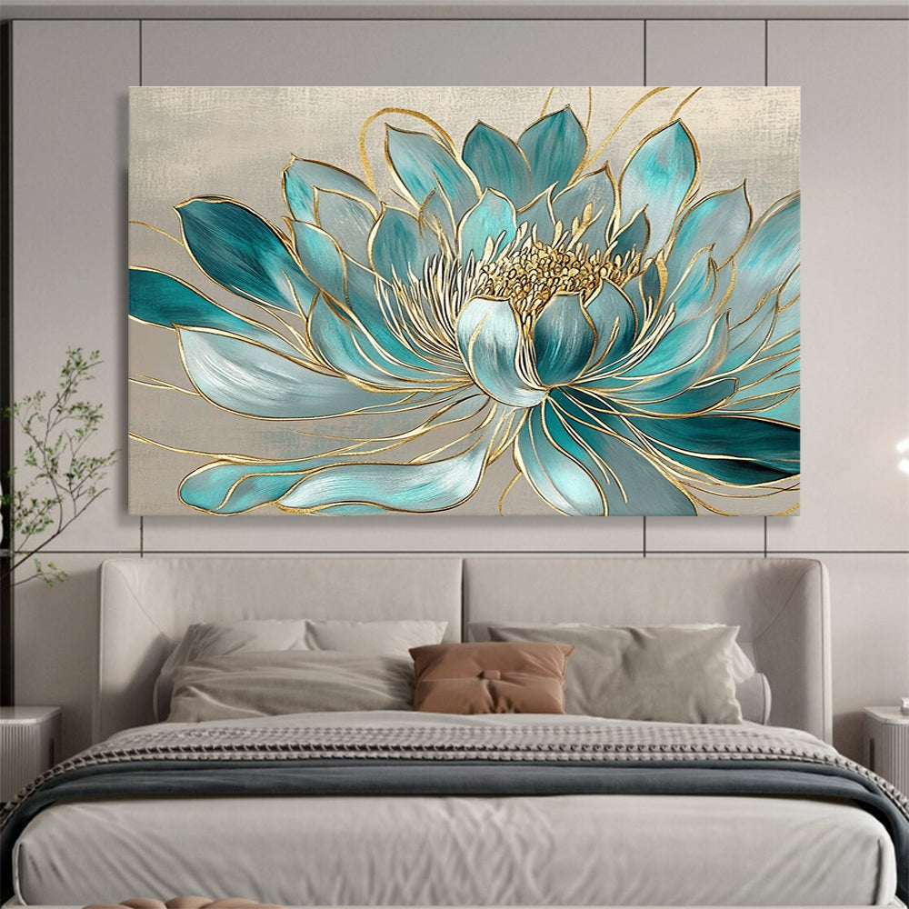 Blue Lotus with Gold - Elegance and Spirituality ABS015