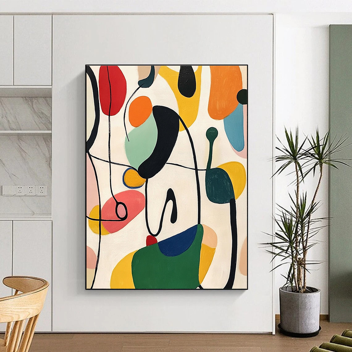 Colorful Organic Shapes Abstract Painting of Playful Forms GAB0111