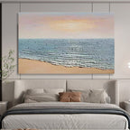 Textured Seaside Abstract Painting for Beachfront Galleries YHT184