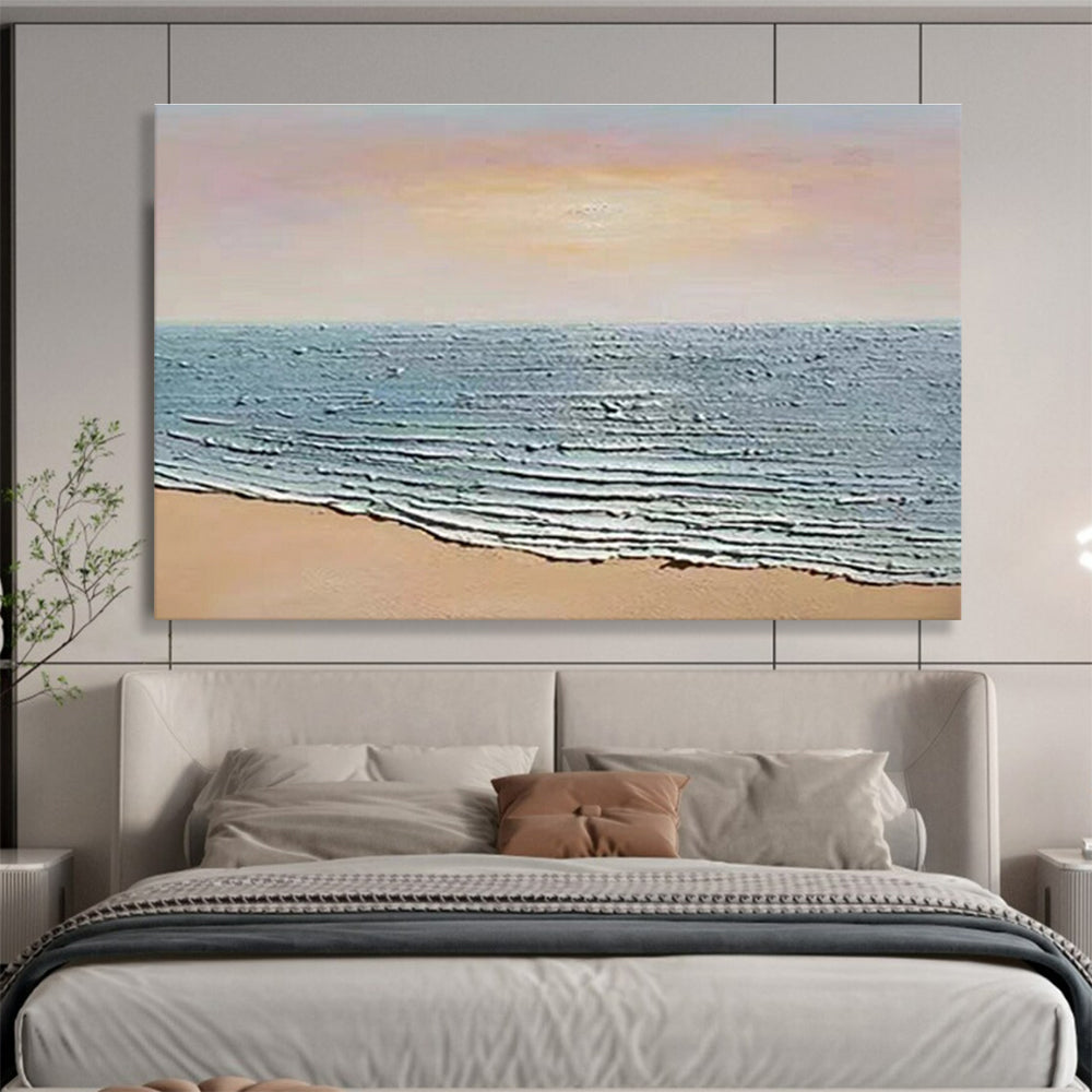 Textured Seaside Abstract Painting for Beachfront Galleries YHT184