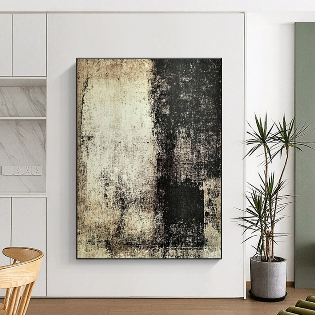Sepia Textured Surface Abstract Painting with Vintage Appeal WINK113