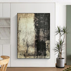 Sepia Textured Surface Abstract Painting with Vintage Appeal WINK113