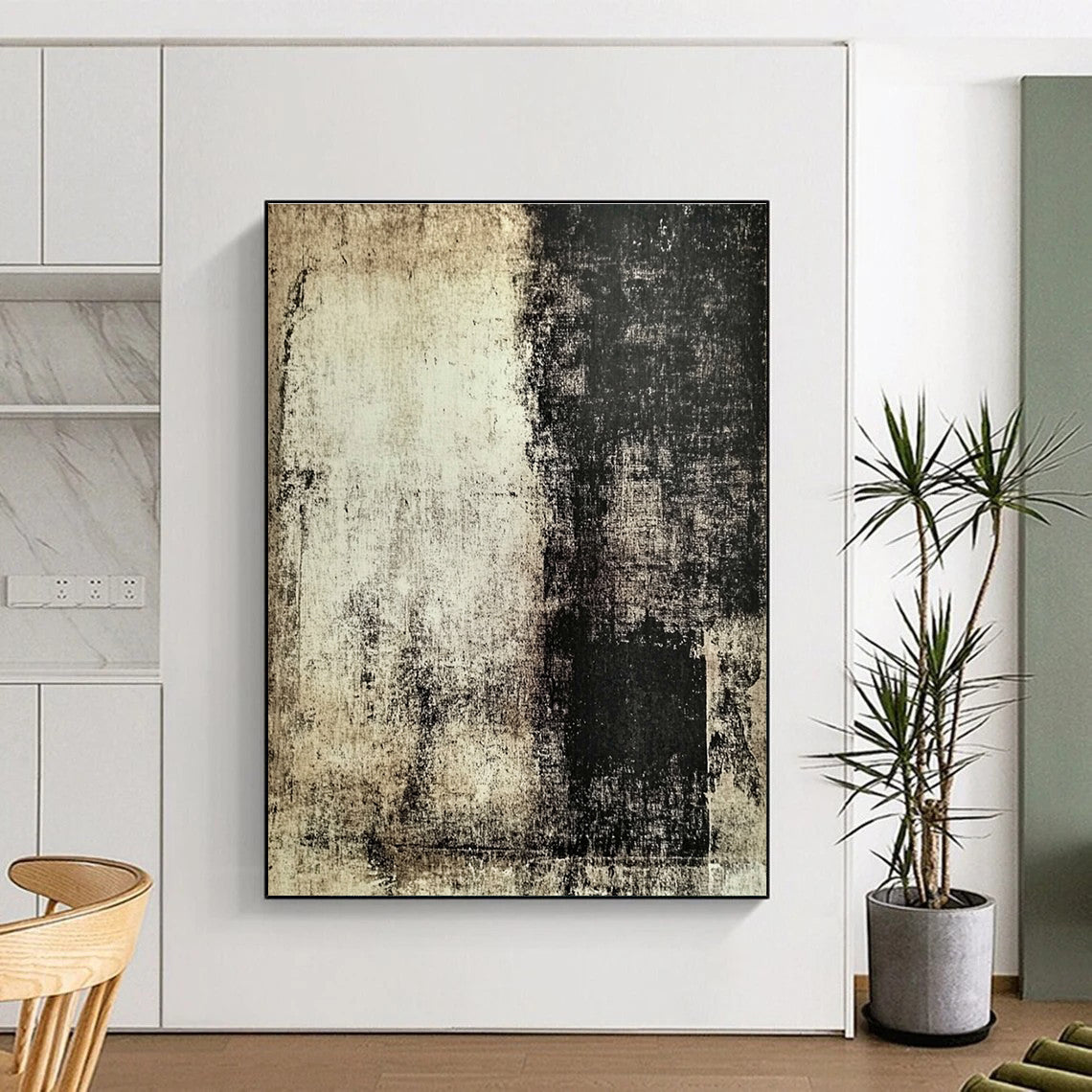 Sepia Textured Surface Abstract Painting with Vintage Appeal WINK113