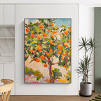 Orange Grove Abstract Painting for Warm - Toned Living Rooms HENG439