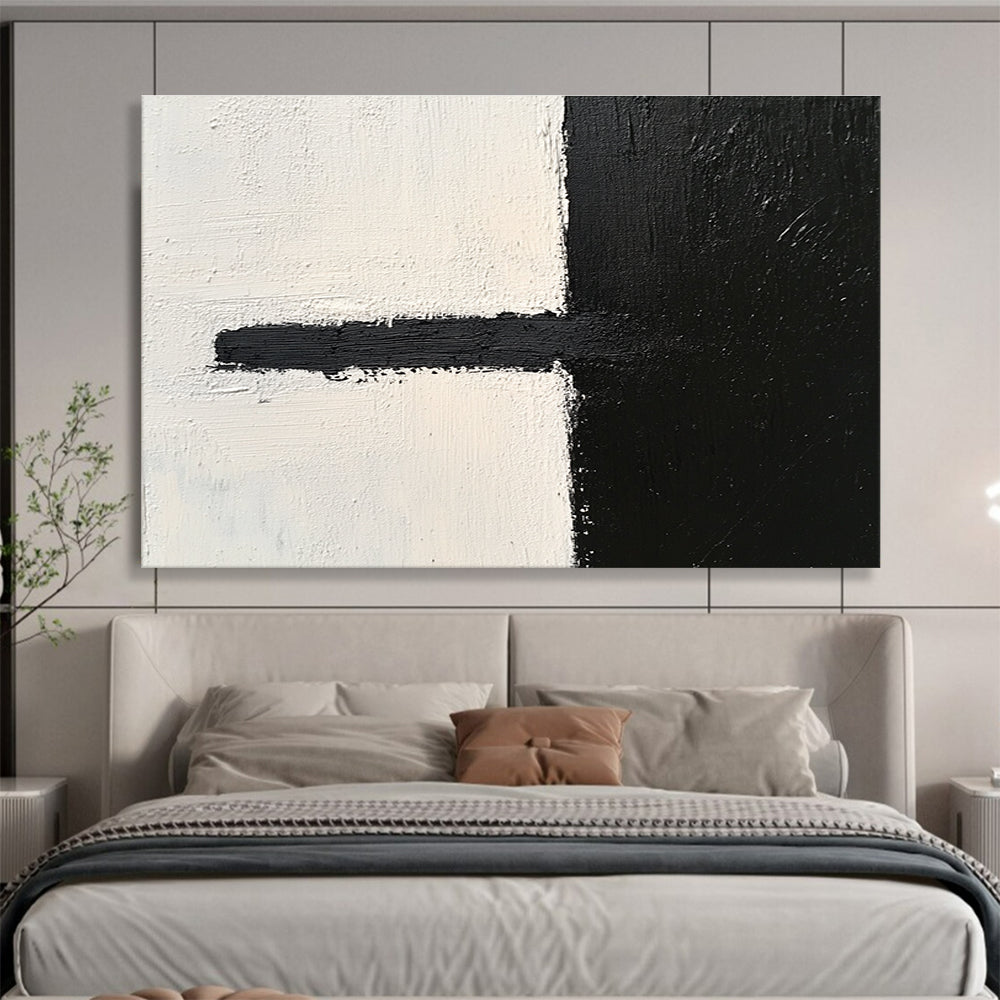 Minimalist Black and White Abstract Painting ABS300