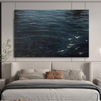 Dark Sea Abstract Painting for Nautical - Themed Home Theaters YHT265