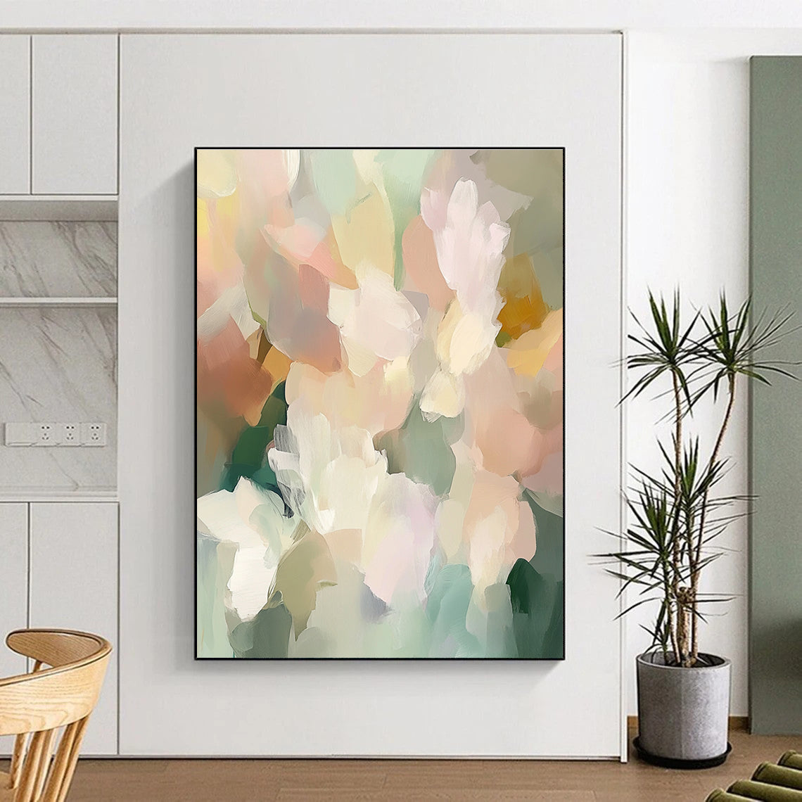 Pastel Flower Abstract - Serene Floral Abstract Art GAB0492