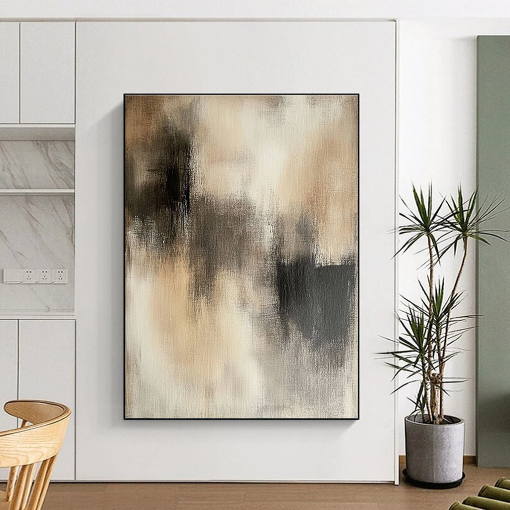 Monochrome Blur Abstract Painting for Zen - Inspired Meditation Centers GAB1217