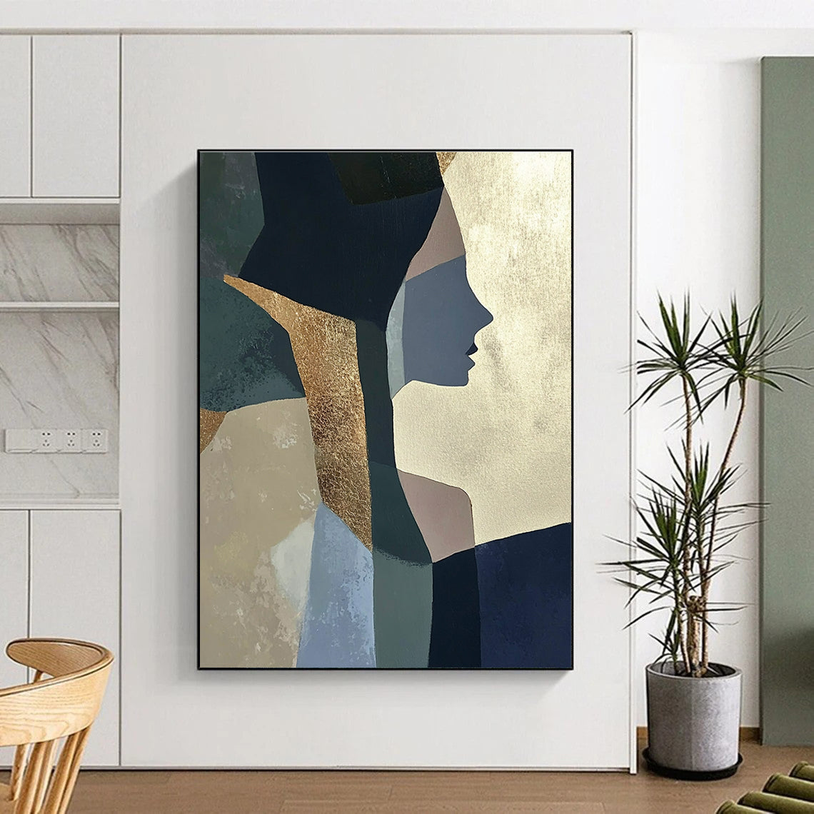 Geometric Portrait Abstract Painting for Contemporary Art Gallery Hallways GAB1204