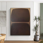 Dark Rectangular Abstract Shapes Painting with Subtle Mystery WINK061