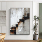Rustic Staircase - Industrial Abstract Painting GAB0624
