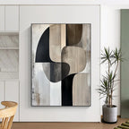 Monochrome Shapes Abstract Painting with Timeless Simplicity WINK694