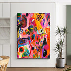 Colorful Abstract Mosaic - Vivid Expressionist Art GAB0380