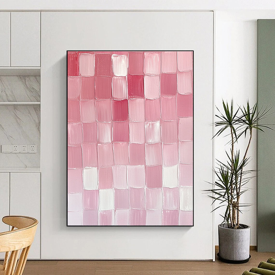 Pink - Grid Abstract Painting with Soft Gradients WINK865