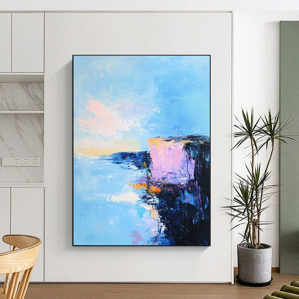 Coastal Cliffs at Sunset Abstract Painting for Luxury - Styled Residences GAB1076